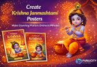 Create Krishna Janmashtami Posters With Publicity Poster
