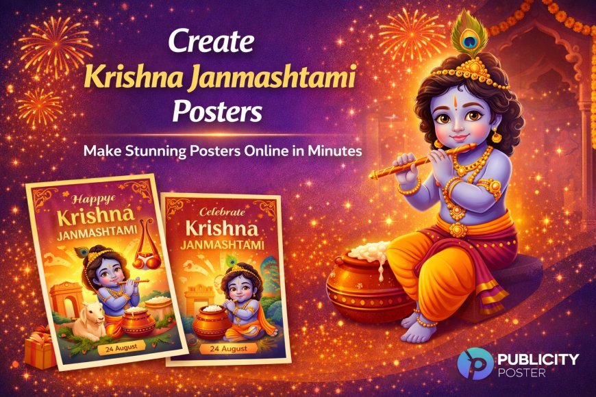 Create Krishna Janmashtami Posters With Publicity Poster