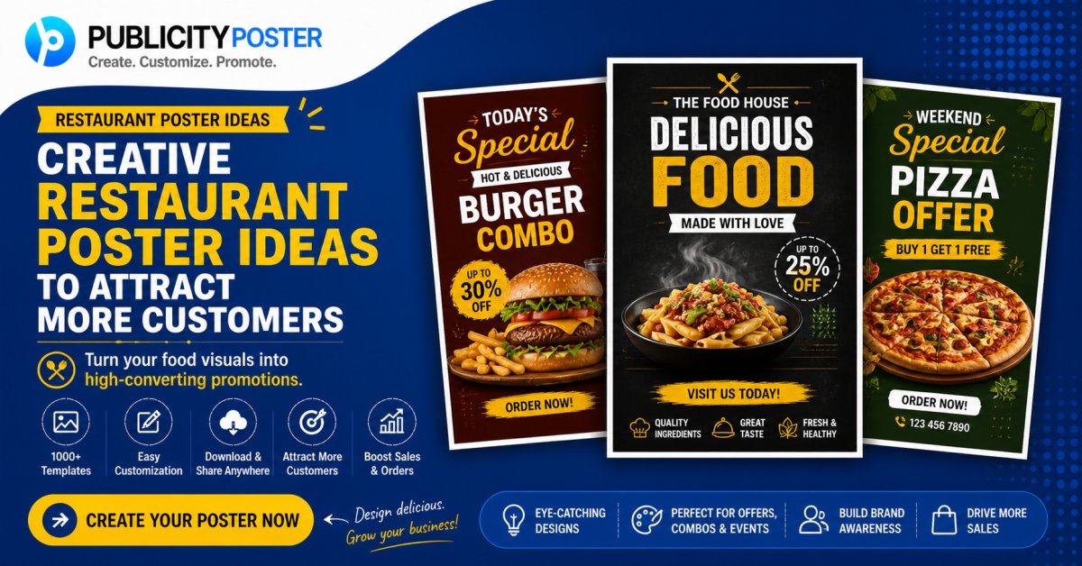 5 Poster Ideas for Restaurant & Café Promotions