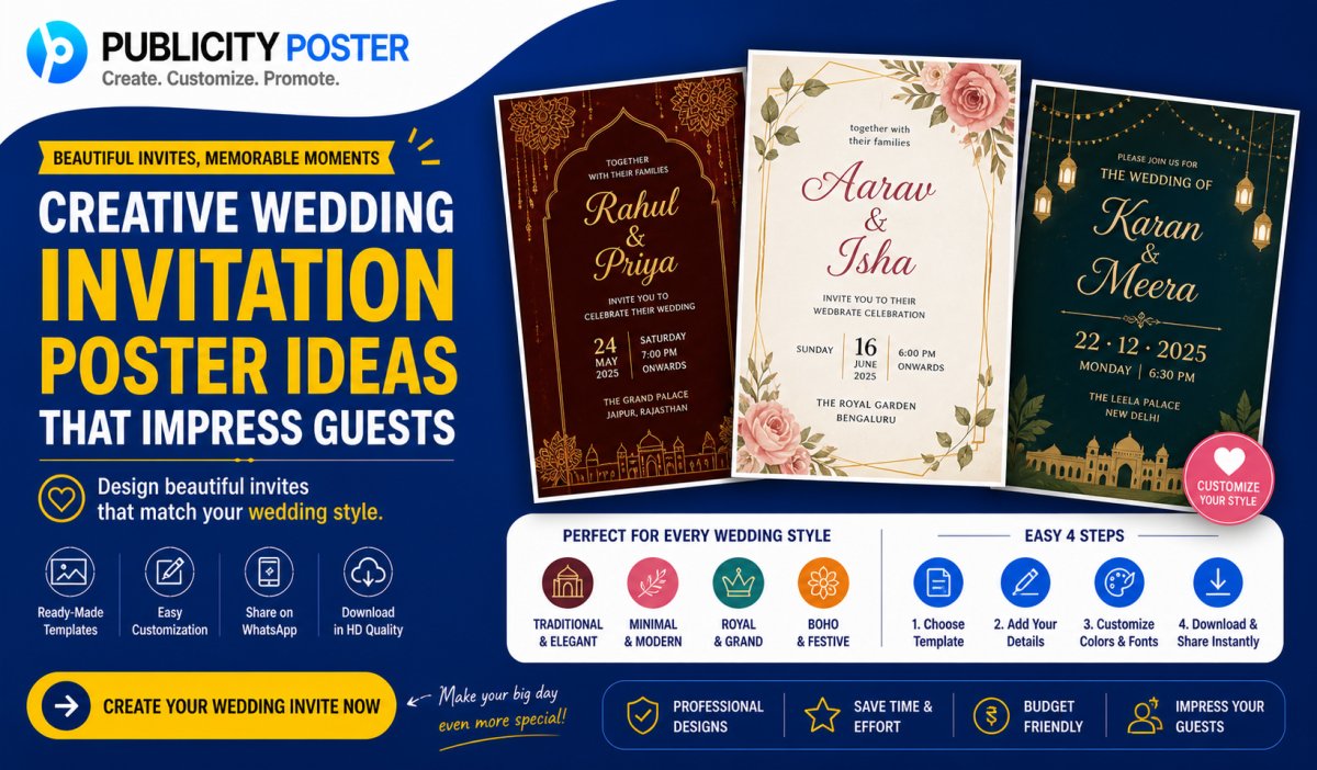 Top 5 Wedding Invitation Poster Ideas