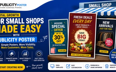 Digital Growth for Small Shops Made Easy with Publicity Poster.
